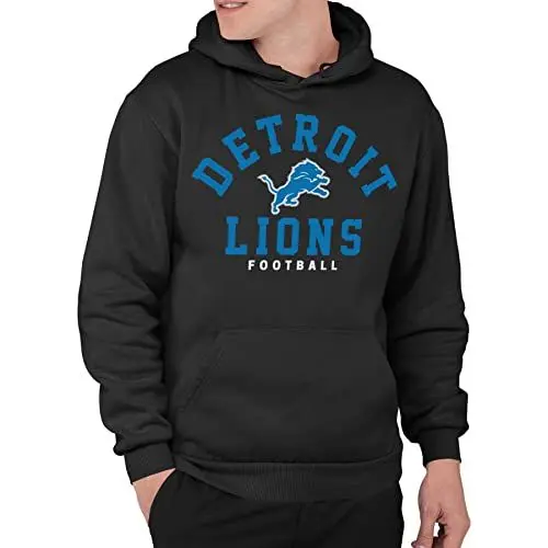 Produktbild: Junk Food NFL Classic Team Logo Hoodie für Männer und Frauen - Detroit Lions - Schwarz - L