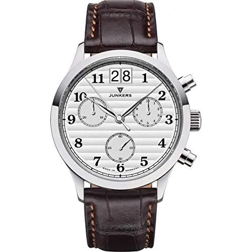Produktbild: Junkers Tante JU Analog Quarz Uhr Lederarmband Saphirglas Silber 9.23.01.03