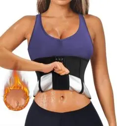 Produktbild: Junlan Bauchweggürtel Damen Waist Trainer Body Shaper Bauchweg Taillenformer Sauna Bauchweggürtel Schwitzgürtel Fitness (Schwarz, XXL)