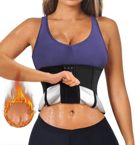 Produktbild: Junlan Bauchweggürtel Damen Waist Trainer Body Shaper Bauchweg Taillenformer Sauna Bauchweggürtel Schwitzgürtel Fitness (Schwarz, XXL)