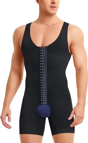 Produktbild: Junlan Shapewear Herren Unterhemden Full Body Shaper Herren Bauchweg Shirt UnterwäSche Bodysuit Seamless Kompressionsshirt Tank Top(M-L,Schwarz)