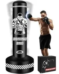 Produktbild: JUOIFIP Boxsack Stehend Erwachsene, 180cm Schwerer Sack für Erwachsene Teenager Boxsack mit Ständer, Kickboxsack für MMA Muay Thai Fitness Taekwondo Training