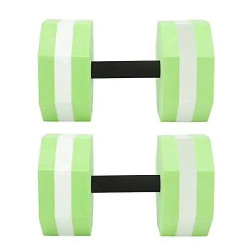 Produktbild: JUOPZKENN 2-teiliges Hantel-Set aus Hochdichtem Eva-Schaum, Wasserübungshanteln für Männer und Frauen, Innenschwimmbäder, Wassersport-Fitnessgerät(Rautenförmiges Grün, Weiß, Grün)