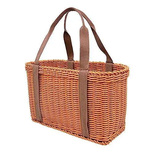 Produktbild: MINGZHE Gartenkörbe, Gemüsekorb, Geflochtener Korb, Rattan-Obstkorb, Stapelbarer Rechteckiger Servierkorb für Zuhause(#1)