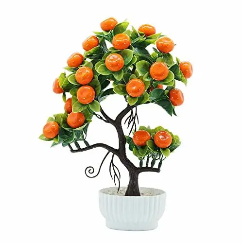 Produktbild: JUOPZKENN Künstlicher Obstbaum, Künstliche Hausgrünpflanze, Obstdekoration mit Kunststofftopf, Künstlicher Baum, Orangenbaum, Orangen-Zitronenfrucht-Dekoration für Zuhause, Tisch, Büro,(#3)