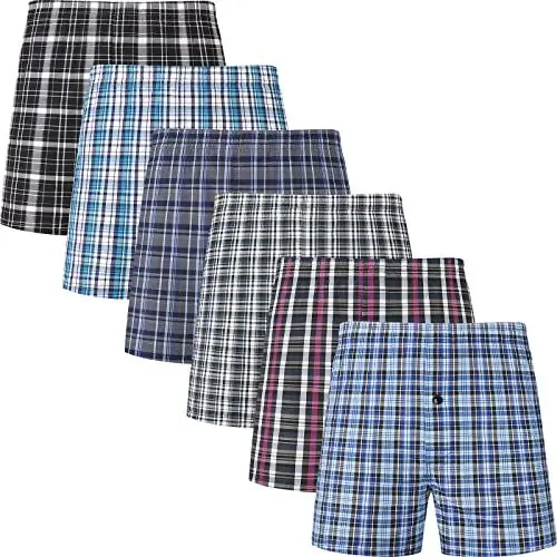 Produktbild: JupiterSecret Boxershorts Herren Baumwolle Unterhosen Männer Amarican Boxershorts 6er und 10er Packs, 6er Pack Schwarz, L