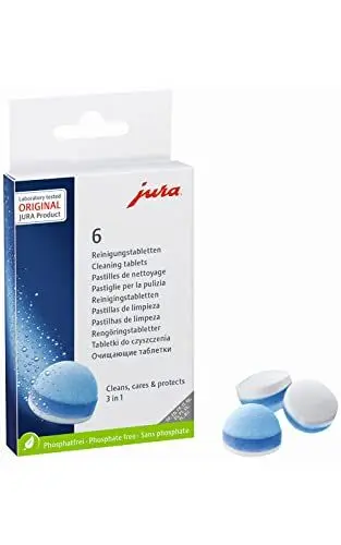 Produktbild: JURA original - 3-Phasen-Reinigungstabletten für 6 Reinigungen - TÜV-zertifizierte Hygiene - 6 Stück - 24225
