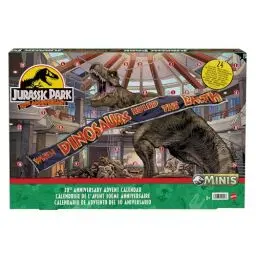 Produktbild: JURASSIC WORLD 30. Jubiläum Adventskalender - 24 Türchen mit Mini-Dinosauriern, Menschenfiguren und Teilen für einen aufregenden Spielbereich, für Kinder ab 4 Jahren, HTK45