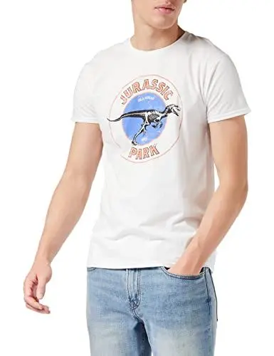 Produktbild: Jurassic World 1993 Parkabzeichen T Shirt, Adultes, S-5XL, Weiß, Offizielle Handelsware
