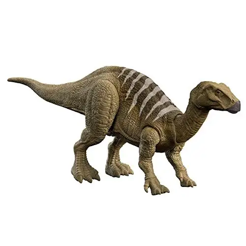 Produktbild: Jurassic World HDX41 - Roar Strikers Iguanodon Dinosaurier-Actionfigur mit Angriffsbewegung und Geräuschen, Spielzeug mit physischem und digitalem Spielspaß, Dinosaurier Spielzeug ab 4 Jahren