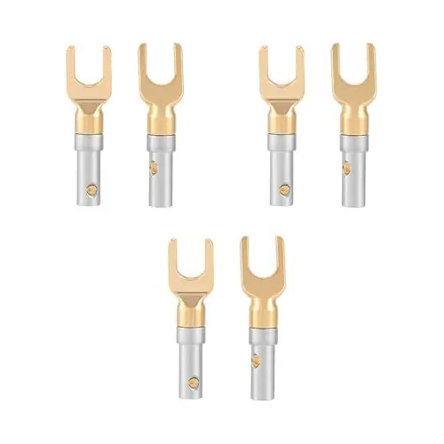 Produktbild: Juroupi Lautsprecherstecker, 6 Stück/Set Lautsprecheranschluss, für Lautsprecherteile, Lautsprecherzubehör für Lautsprecherkabel, Elektronisches Zubehör