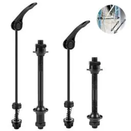 Produktbild: Jushion 4 STÜCK Fahrrad Hohlwelle Schnellspanner, Fahrrad Achse Hinterrad, Fahrrad Achse Vorderrad, Fahrrad Achse Set, Schwarz Fahrrad Vorderradachse für 20, 22, 24, 26, 28 Zoll Fahrradachsen