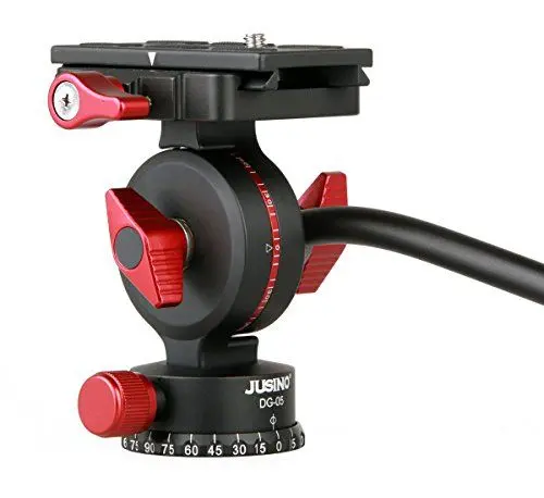 Produktbild: JUSINO kompakter Video-Stativkopf mit hydraulischer Dämpfung und Schnellwechselplatte DG-05