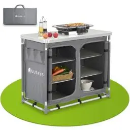 Produktbild: Juskys Campingküche faltbar mit Tragetasche - Outdoor Camping Küche Campingschrank klappbar - Faltbare Küchenbox - Grau