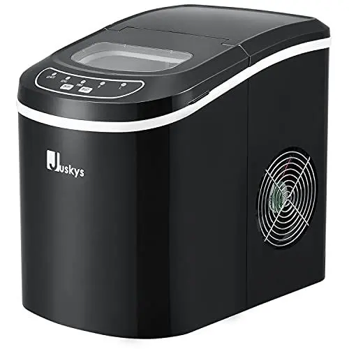 Produktbild: Juskys Eiswürfelmaschine IcyCube - 12 kg in 24 Std. - Eiswürfel in 7-13 min - Eiswürfelbereiter 100 Watt - Icemaker 2,4 Liter Wassertank — Schwarz