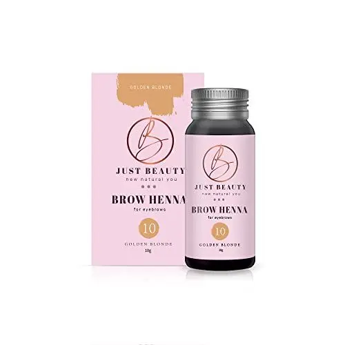Produktbild: Just Beauty (GOLDEN BLONDE) Henna 10g .35 oz | 100% Natürliches Puder zum Färben und Tönen von Augenbrauen -Professional Kit-