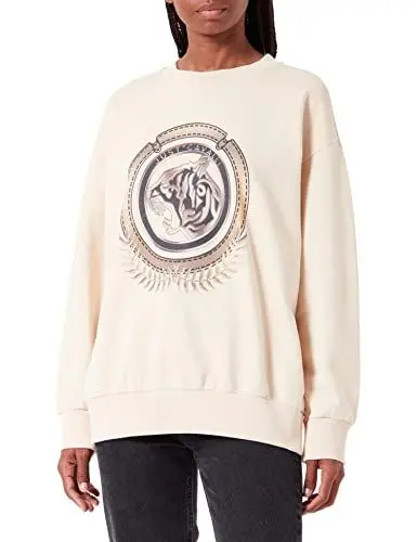 Produktbild: Just Cavalli Damen Sweatshirt, 108 Ivory Cream, XS