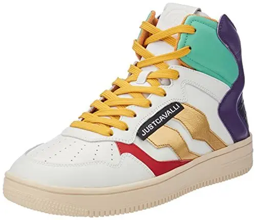 Produktbild: Just Cavalli Herren Sneakers Gymnastikschuh, 973 Weiß Purple Gold, 43 EU