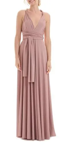 Produktbild: Juvell Brautjungfernkleider lang - Infinity Dress - Abendkleider elegant-festlich - Multiway-Wickelkleid - Hochzeit-Abiball-Bridesmaid - 1000 (34-38, Altrosa)