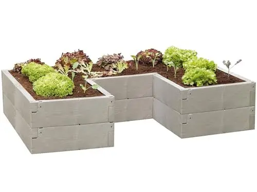 Produktbild: JUWEL Hochbeet Timber ErgoLine (Hochbeet in U Form, ermöglicht eine ergonomische Arbeitsweise, zahlreiche Aufbauvarianten, Maße: 185x125 cm Höhe 40 cm) 20479