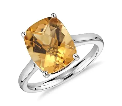 Produktbild: Juweliergift 925 Sterling Silber Cocktail Ring Natürliche Citrin Facettierte Lose Edelsteinaussage Perfekt Für Sonderanfang Tragen Ringgröße: 62