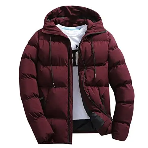 Produktbild: JUZILO Arbeitsjacke Winter Herren gefüttert Outdoor Jacke Herren Winter Steppjacken Herren Winterjacke Herren beige warme Jacke Herren Schwarze Puffer Jacke Herren Puffer Jacke Herren glänzend