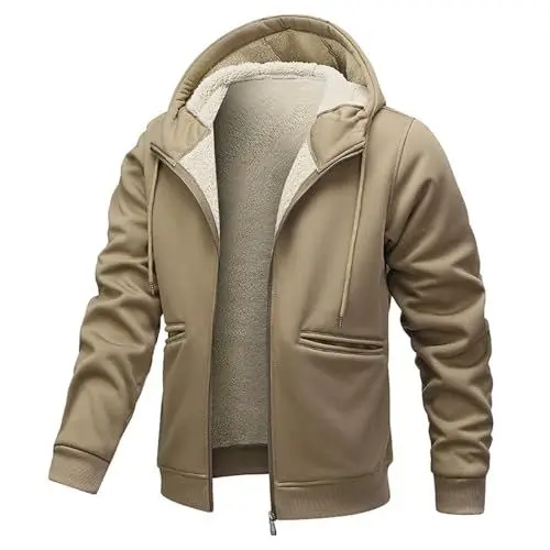 Produktbild: JUZILO Ausverkauf von Artikelnfleece Jacke Herren Herren Fleece jacken Tragejacke Fleece Fleece Jacke teddyfell Jacke Herren Jacke mit Kapuze Windbreaker Herren