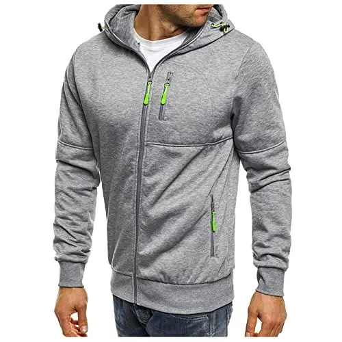 Produktbild: JUZILO Herren Sweatjacke Hoodie Kapuzenjacke mit Reißverschluss Herbst Winter Sweatshirt Bequeme Warm Casual Outdoor Sportjacke