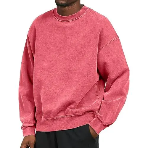 Produktbild: JUZILO Kundenlieblinge Oversize Pullover Herren Sweatershirt Herren XXL Pullover Herren Ohne Kapuze Baumwolle Rundhals Sweatshirts 2025 Son Hoodie Herren hellblau