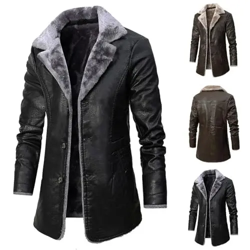 Produktbild: JUZILO Verkauf heute Ausverkauf Frauenwinterjacke leder herren men jacket winter winterjacke leder herren men jacket winter deri mont erkek wintermantel herren herren mantel lang - herrenmäntel