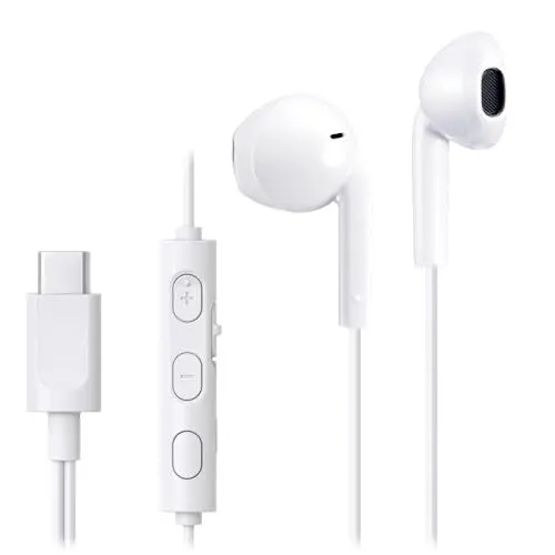 Produktbild: JVC HA-FR17UC-W - Bud-Typ USB-C Ohrhöhrer mit eingebautem DAC für kraftvollem und kristallklarem Klang, praktischem Mikrofon und 3-Tasten-Fernbedienung in äußerst kompakter Bauform (Weiß)