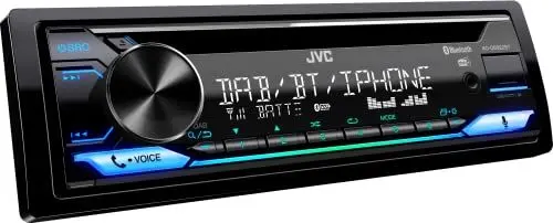 Produktbild: JVC KD-DB922BT CD-Autoradio mit DAB+ & Bluetooth Freisprecheinrichtung (USB, AUX-In, 3 x Pre-Out 2,5V, Amazon Alexa, Soundprozessor, 4x50 W, VAR. Beleuchtung)