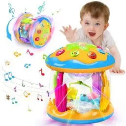 Produktbild: Jvshazup Baby Spielzeug 1 Jahr Mädchen Junge Drehender Projektor Kinderspielzeug ab 1 2 Jahr mit Musik/Licht, Interaktives Geschenk Babyspielzeug ab 12 18 Monate rühes Lernen für Kleinkind