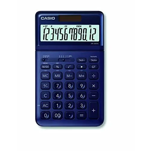 Produktbild: CASIO Tischrechner JW-200SC, 12-stellig, in stylischen Farben, Steuerberechnung, Solar-/Batteriebetrieb