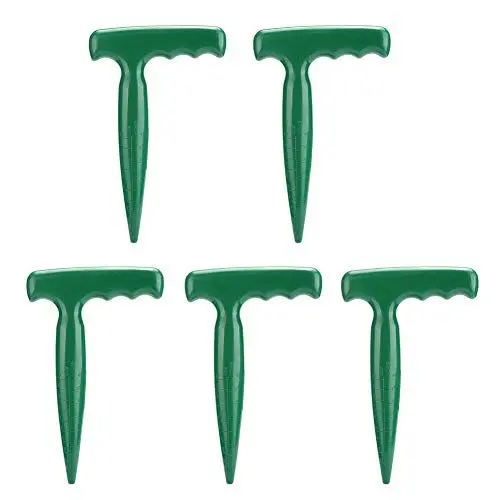 Produktbild: Jwthee 5-teiliges Blumenzwiebel-Pflanzwerkzeug, Dibbler, Gartengerät, Garten-Hand-Dibbler, Kunststoff-Dibbler mit Griff, Samen-Pflanzwerkzeug für die Aussaat von Samen