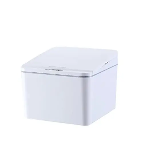 Produktbild: Jwthee Automatischer Mülleimer, Badezimmer-Mülleimer, Badezimmer-Mülleimer mit Bewegungssensor, multifunktionaler elektrischer Induktions-Aufbewahrungsbehälter für Desktop-Autos (Weiß)