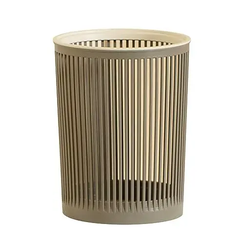 Produktbild: Jwthee Badezimmer-Mülleimer, kleiner Mülleimer, Kunststoff-Abfallkorb, Waschtisch-Papierkorb, Mülleimer, hohles Design für Schlafzimmer, Büro, Küche, Wohnzimmer (Grau)