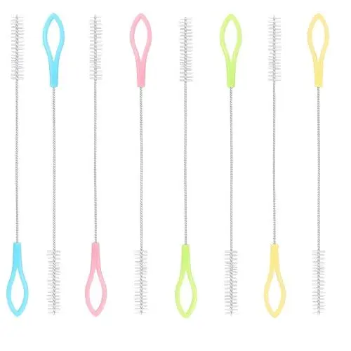 Produktbild: JXPXJMY 20 Stück Edelstahl-Nylon-Reinigungsbürsten, Strohbürsten für Gerade Röhren Gebogene Dünne Röhren Glaswaren (4 Farben)