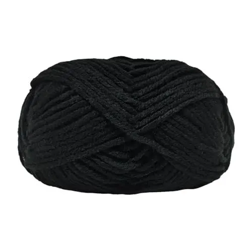Produktbild: JYC CREATIVE Wollknäuel, 100 g, 120 Meter, Häkelwolle, Strickwolle, Acrylwolle, Strickwolle, Häkelwolle, Strickwolle, (1, Schwarz 332)