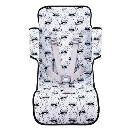 Produktbild: JYOKO KIDS Sitzauflage für Kinderwagen Kompatibel mit Maclaren Quest, Techno Twin, Triumph XT, 100% Baumwolle (Raccoon)