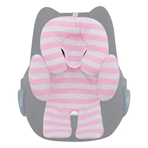 Produktbild: JYOKO Kids Sitzverkleinerer Antiallergikum Universal Baby 100% Baumwolle (Pink Island, Enthält eine Kopf- und eine Körperstütze, 2 Teile)