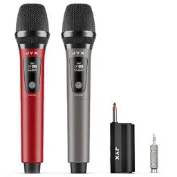 Produktbild: JYX Drahtloses UHF Mikrofon, 30M Karaoke Mikrofon Kabellos mit Empfänger, Dual Mikrofon für PA Karaoke Anlage Partybox Mischpult Verstärker Gesang Party JYX-U30