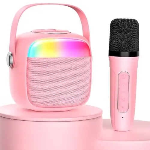 Produktbild: JYX Karaoke Maschine für Kinder & Erwachsene, Mini Karaoke Anlage mit Mikrofonen, Bluetooth Karaoke Lautsprecher für Heimparty, Geschenk für Brithday für Mädchen und Jungen