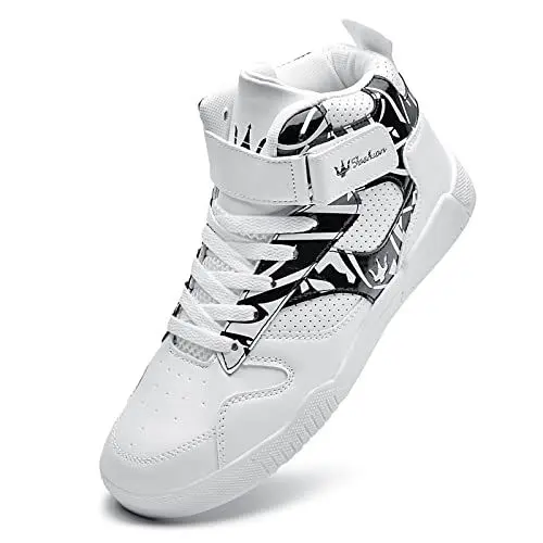 Produktbild: K DUORO Herren Sneaker Mode high Turnschuhe Outdoor Leichtgewichts Männer Fitnessschuhe Walking Schuhe (Weiß/Schwarz, Numeric_39)