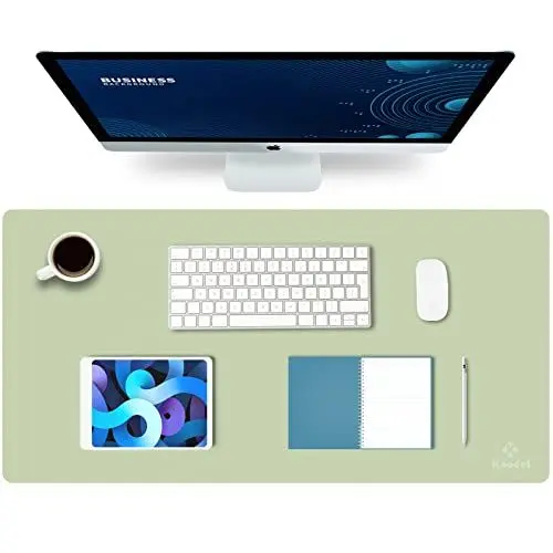 Produktbild: K KNODEL Tischunterlage, Schreibtischunterlage, 80 x 40cm PVC Tischunterlage, Laptop Tischunterlage, wasserdichte Schreibunterlage für Büro- oder Heimbereich, doppelseitig (Hellgrün/Hellblau)