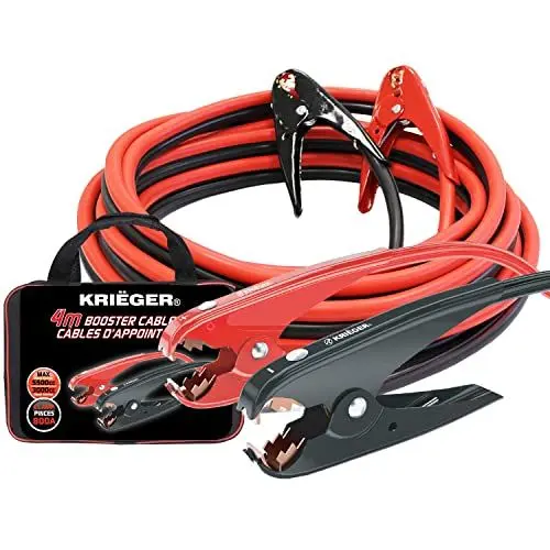 Produktbild: K KRIËGER Krieger Starthilfekabel, 4m 35mm² 800A Tragbarer Autobatterie-Booster mit Kabelklemmen. Starthilfekabel und Überbrückungskabel für Auto und LKW. KFZ Starterkabel mit Überspannungsschutz