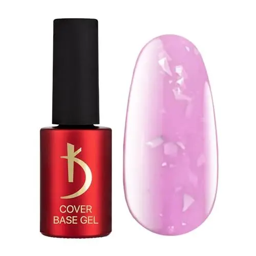 Produktbild: K Professional Base Coat - Base Gel Cover - Pink Flakes Camouflage -7ml- Unterlack - UV Nagellack - Gel Nägel - Rosa Flocken Tarnfarbe Glitzern Confetti - UV LED