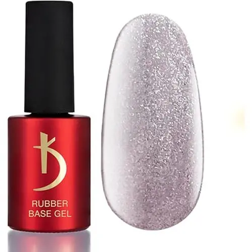 Produktbild: K Professional Rubber Base Gel - Base Coat - Lilac Silver Glitter Reflective Nail Polish -15ml- Unterlack - Silbern Lila Glitzer UV Nagellack - Gel Nägel - UV LED Lilac Silver Reflective