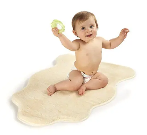 Produktbild: K. & N. Schurwolle Baby Merino Auflage, Einlage für Kinderwagen oder als Krabbeldecke, Krabbelmatte, Babyteppich, Flor aus 100% Schurwolle - Alternative zu Lammfell