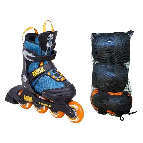 Produktbild: K2 Skates Raider PRO Pack - Jungen Inline Skates mit Pad Set — Blue - orange — 30G0833
